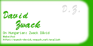 david zwack business card